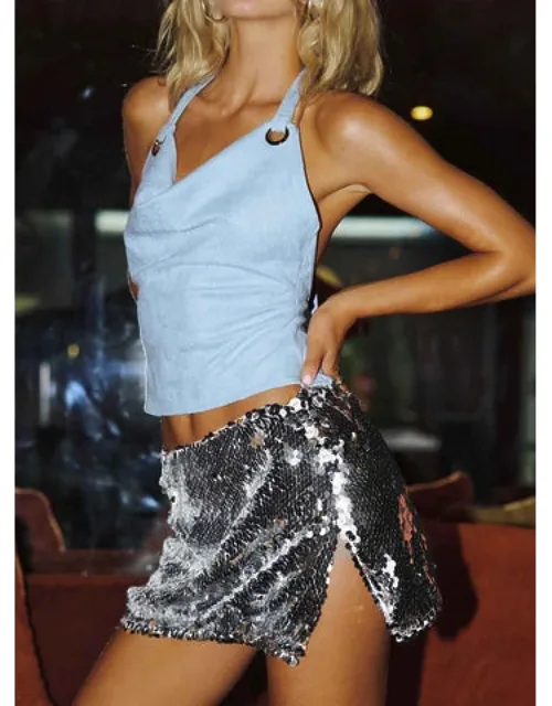 Yacht Day Sequin Mini Skirt