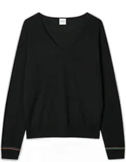 Merino Wool V Neck Sweater
