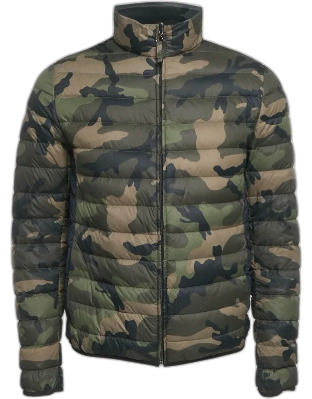 Camouflage Print Synthetic Puffer Down Jacket