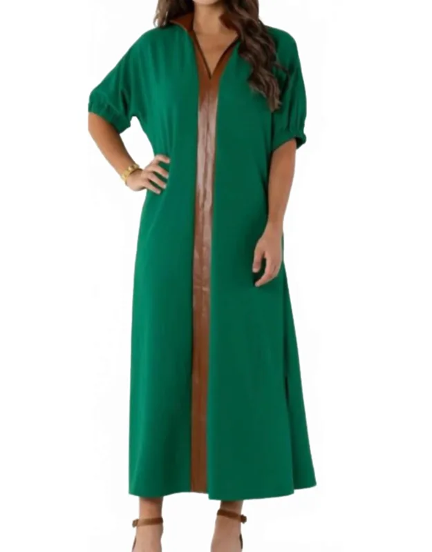 Poppy Maxi Dress Jacket With Stand Collar And Dolman Sleeves