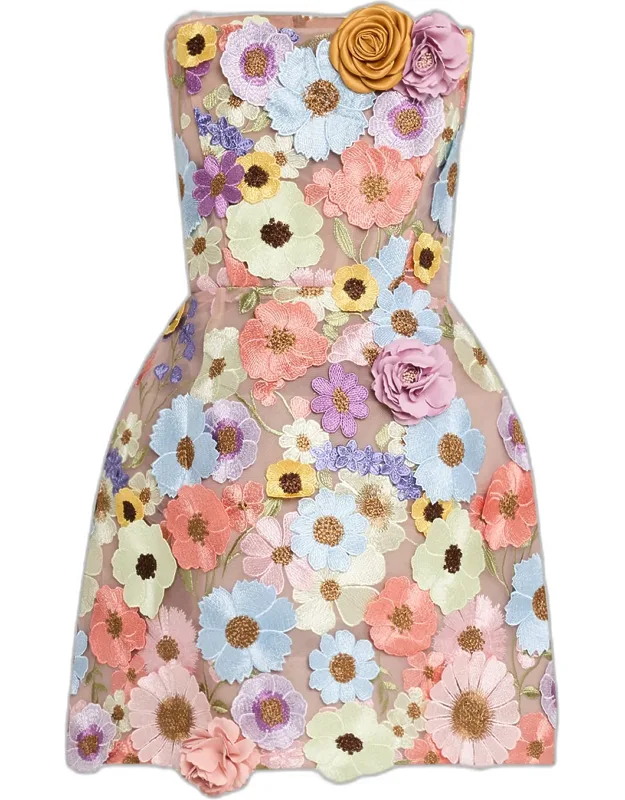 Bouquet Maraya Floral Applique Mini Dress