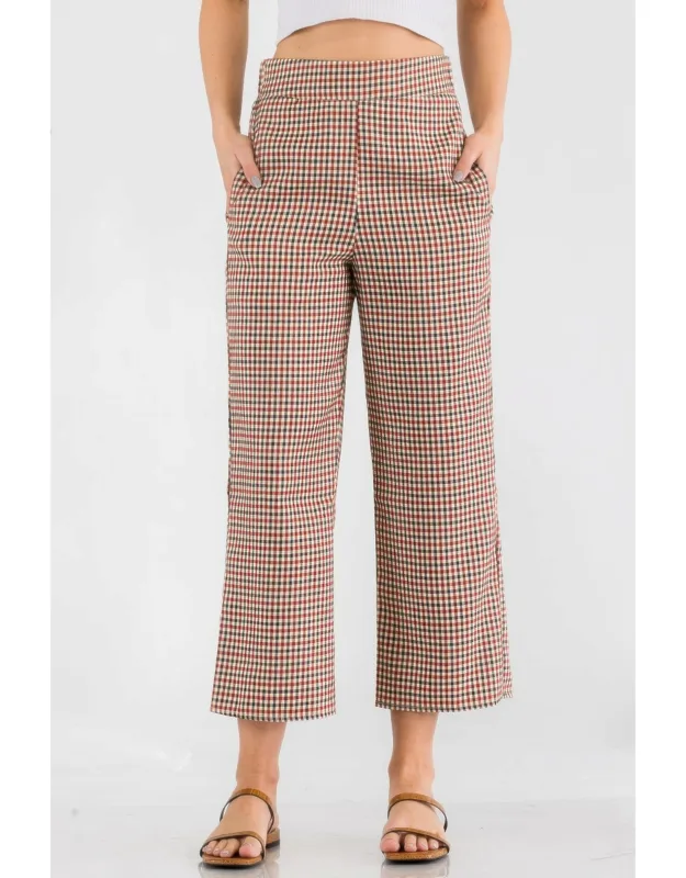 Gingham High Waist Pants