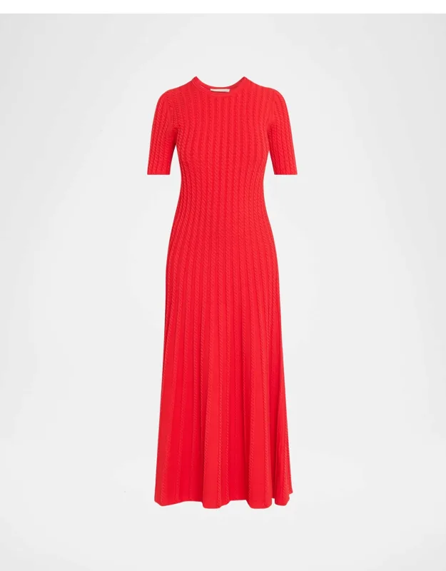 Cable-knit Midi Sweater Dress