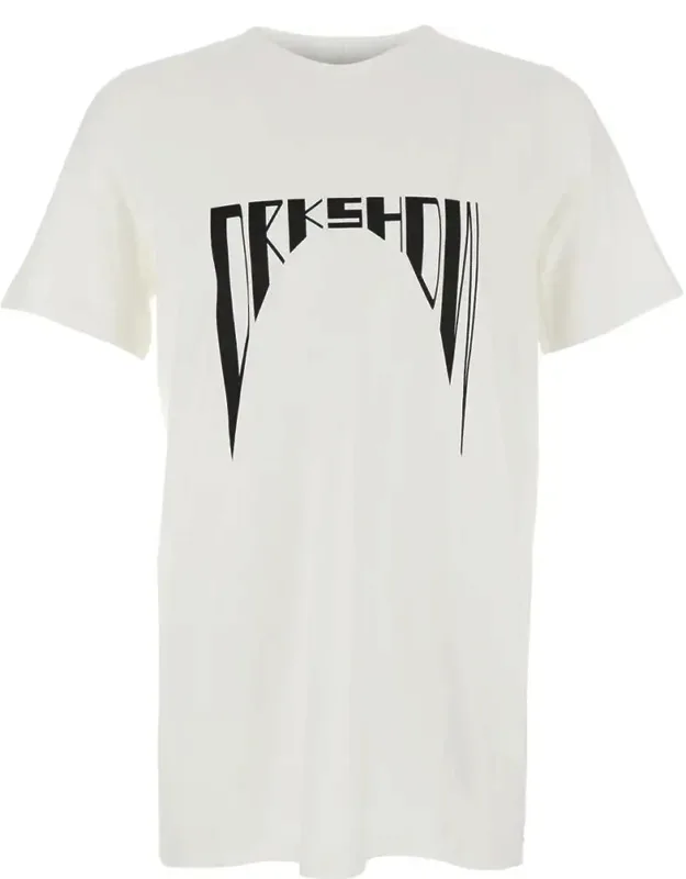Crewneck T-shirt With Logo Print On The Front In Cotton