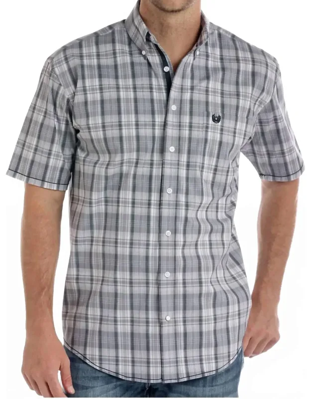 Short Sleeve Plaid Button Up Shirt