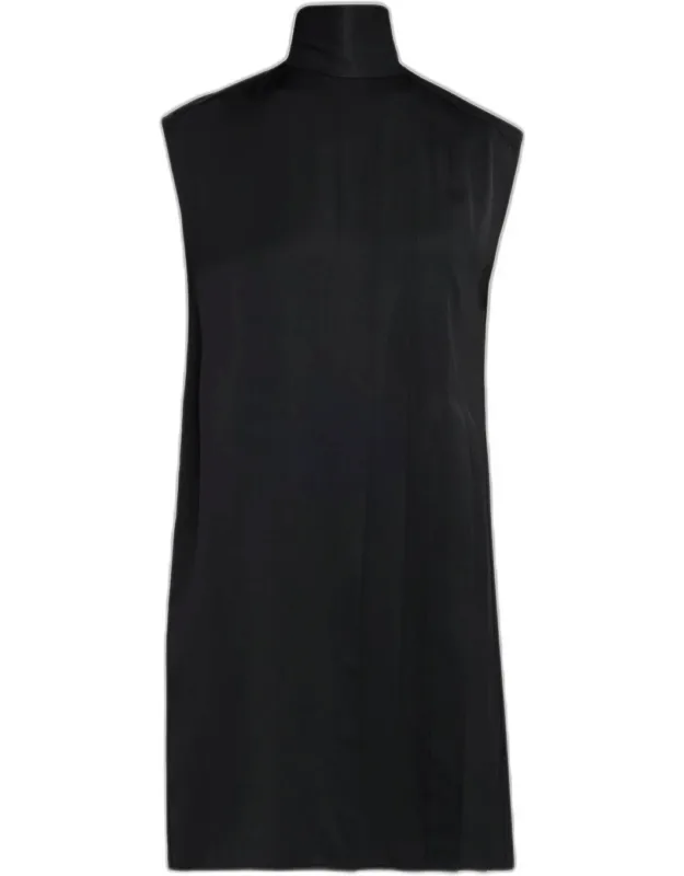 Pleated Sleeveless Mini Dress