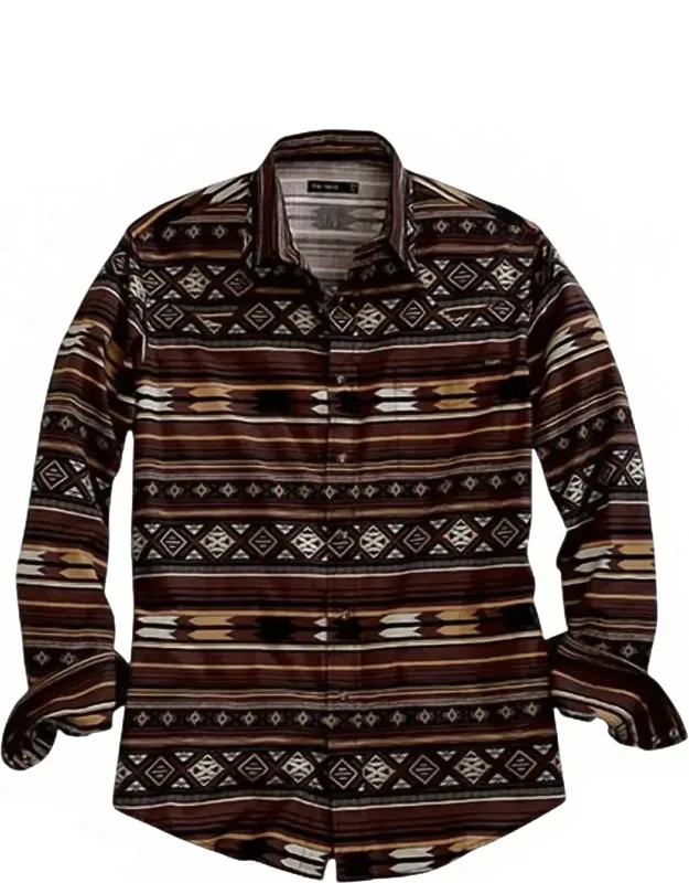 Horizontal Tribal Long Sleeve Western Shirt