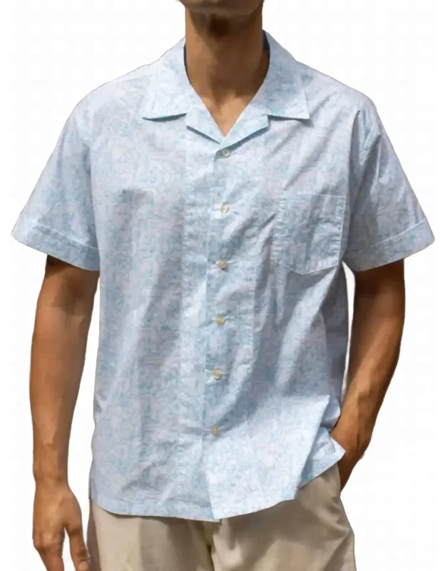 Naked Truth Vintage Camp Shirt In Sky
