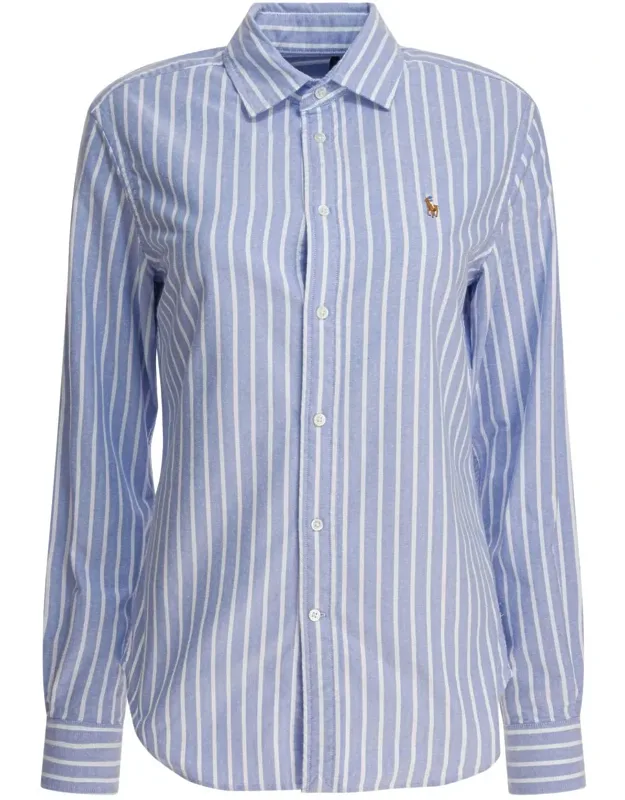 Polo Ralph Lauren "oxford" Shirt With Multicolored Pony Embroidery And Slim Fit