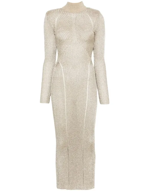 Gold Lurex Knit Maxi Dress