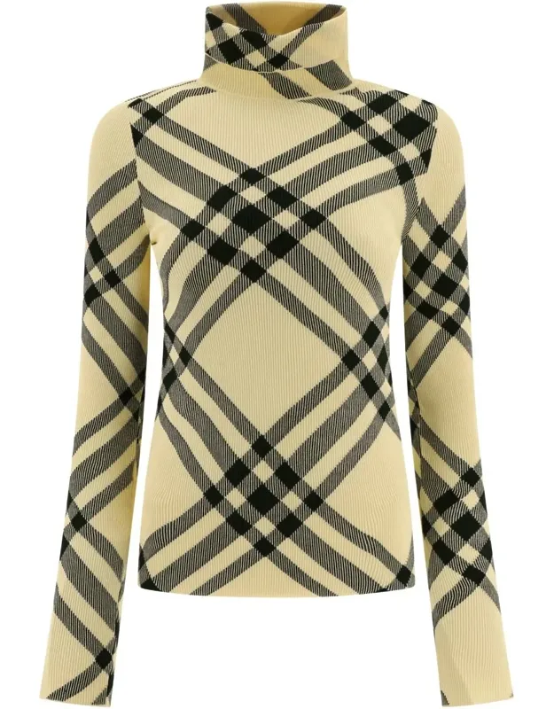 Check Turtleneck Sweater