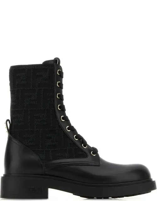 Boots Made Of Canvas And Leather