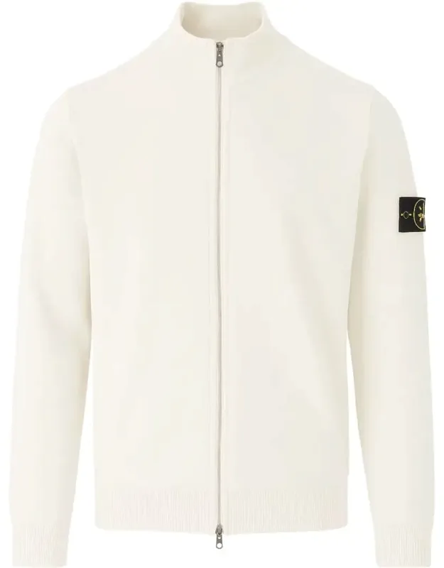 Sweater With Two-way Zip Closure And Ribbed Hem