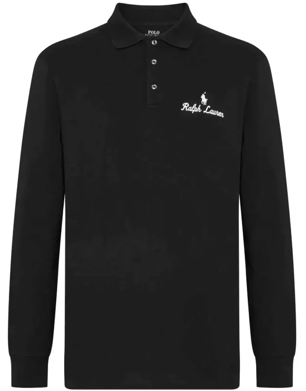 Polo Shirt With Three-button Front Closure And Ribbed Polo Collar