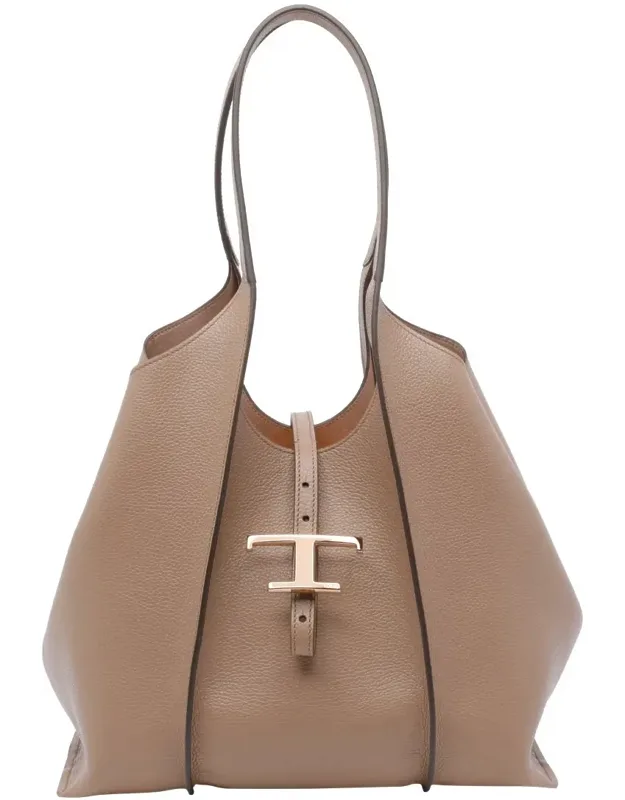 Shopping Bag With Clip Closure And Inner Pochette