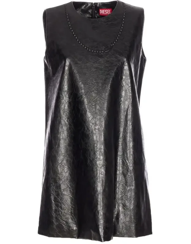 Dress With Zip And Hook Closure And Sleeveless