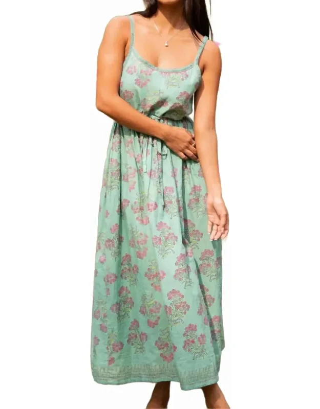 Hand-embroidered Midi Dress