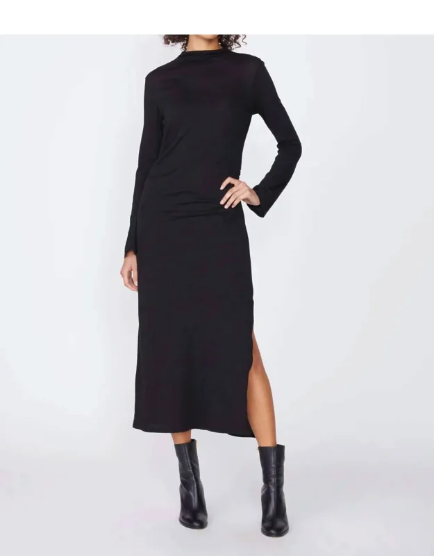 Highneck Side Ruched Dress