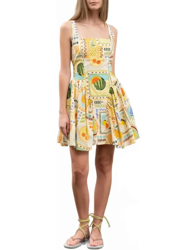 Fruit Tile Corset Mini Dress