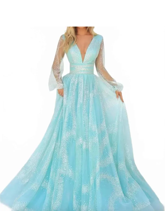 Plunging V-neck Prom Dress