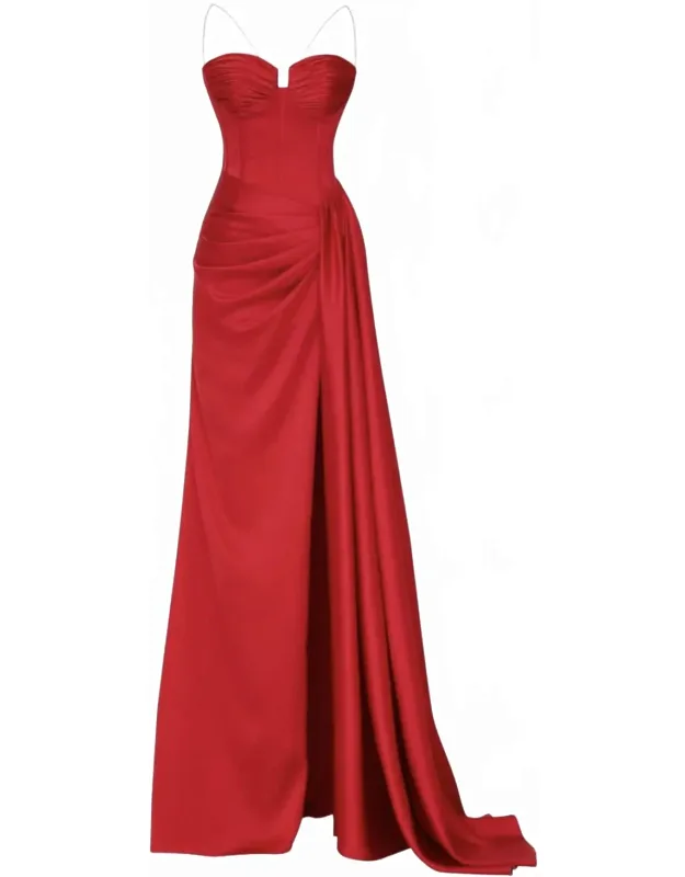 Long Satin Sheath Dress