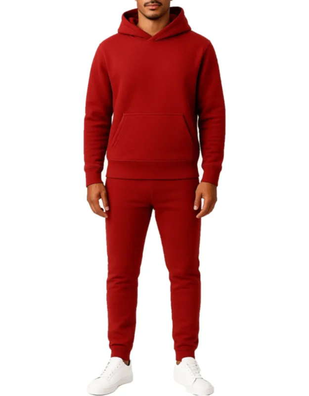 Relaxed Fit Heavyweight Fleece Pullover Hoodie & Sweatpants Jogging Set