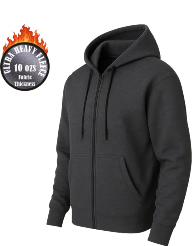 Super Heavyweight Fleece Lined Full-zip Hoodie