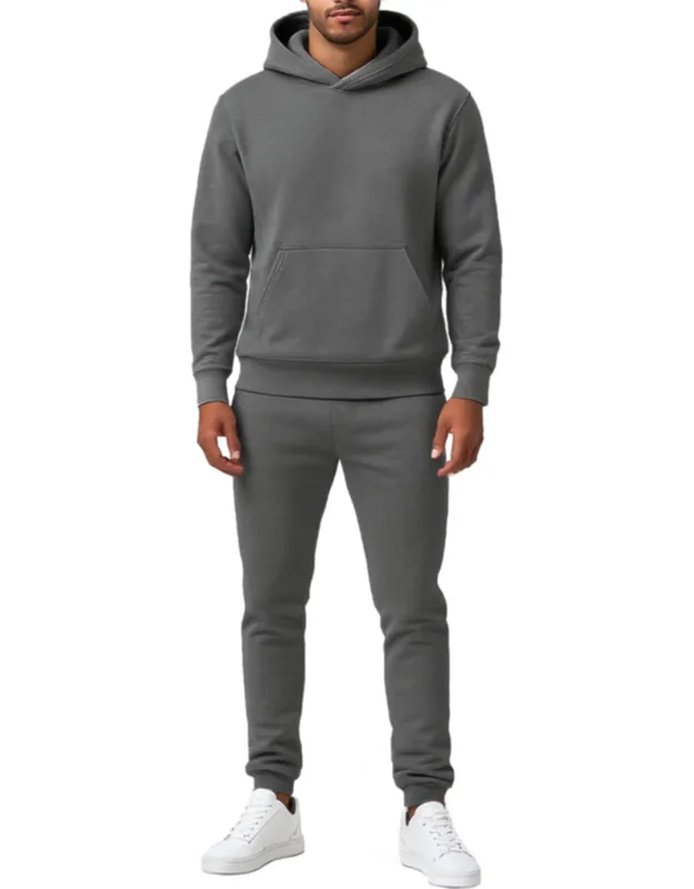Relaxed Fit Heavyweight Fleece Pullover Hoodie & Sweatpants Jogging Set