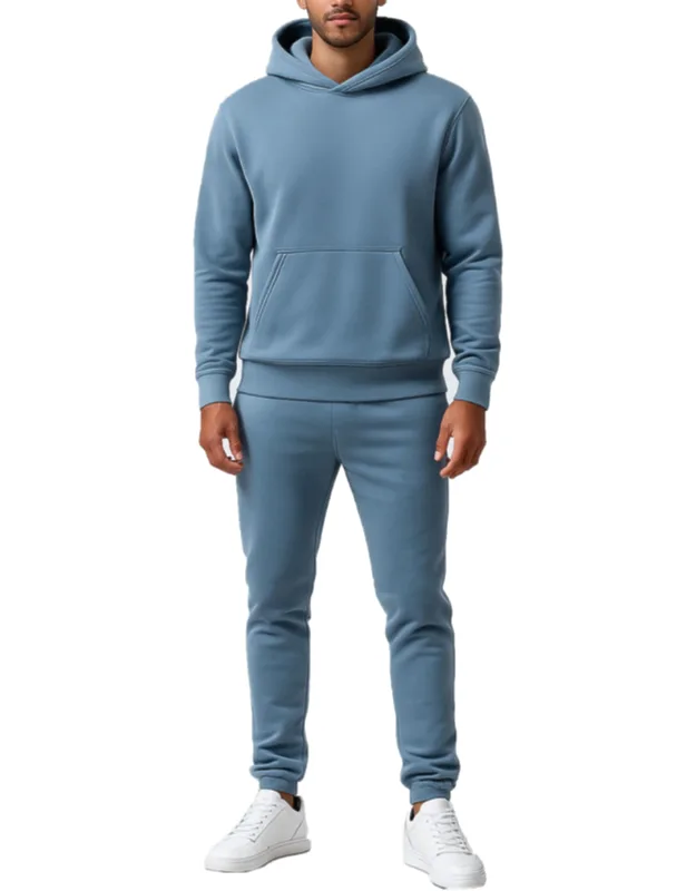 Relaxed Fit Heavyweight Fleece Pullover Hoodie & Sweatpants Jogging Set