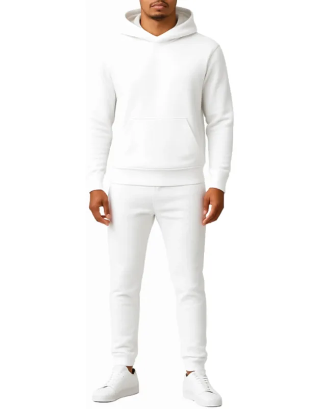 Relaxed Fit Heavyweight Fleece Pullover Hoodie & Sweatpants Jogging Set
