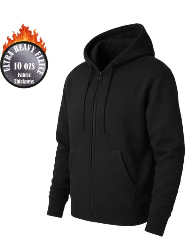 Super Heavyweight Fleece Lined Full-zip Hoodie
