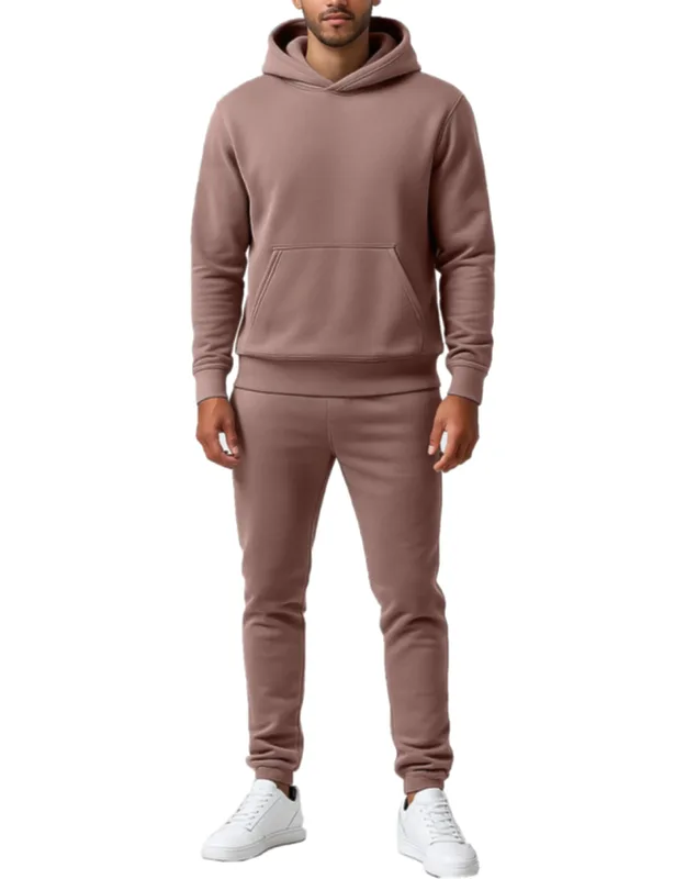 Relaxed Fit Heavyweight Fleece Pullover Hoodie & Sweatpants Jogging Set