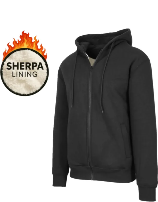 Heavyweight Hoodie With Faux Shearling Lining