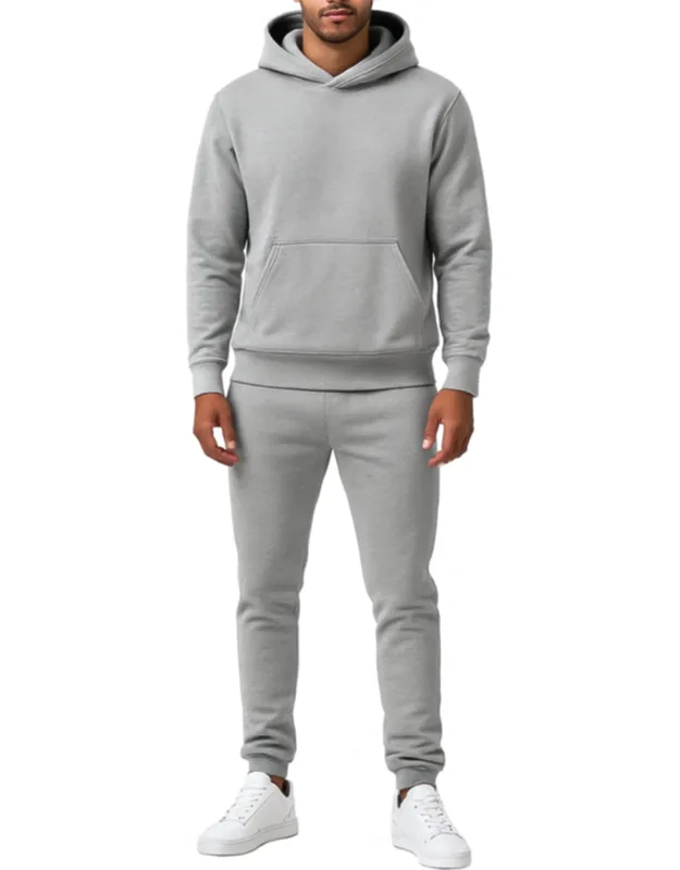 Relaxed Fit Heavyweight Fleece Pullover Hoodie & Sweatpants Jogging Set