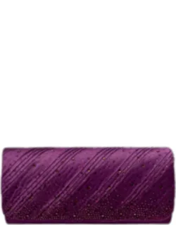 Diagonal Line Detailed Bling Evening Clutch / Crossbody Bag