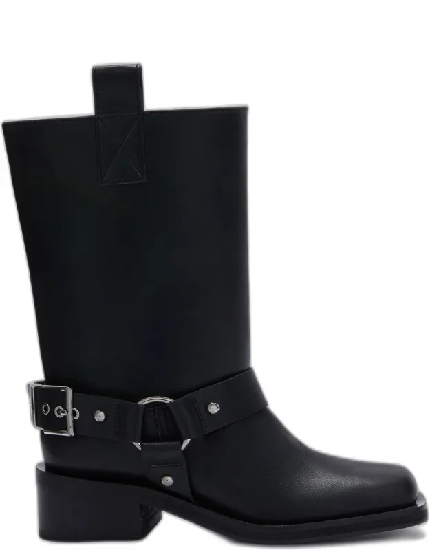 Mid Shaft Biker Boots