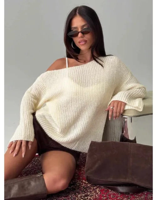 Delyn Off Shoulder Slouchy Knit Sweater