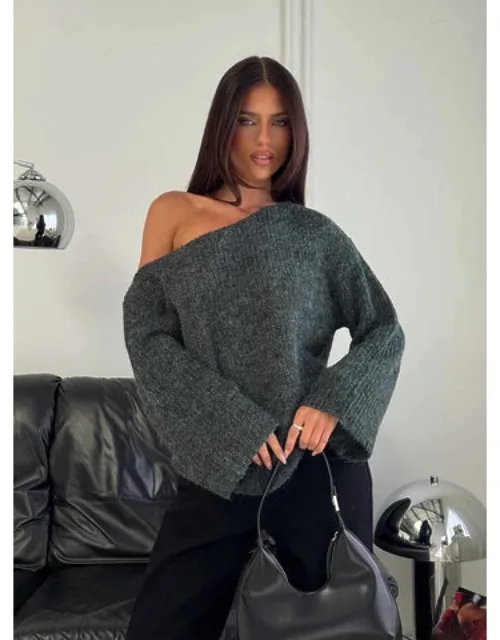 Delyn Off Shoulder Slouchy Knit Sweater