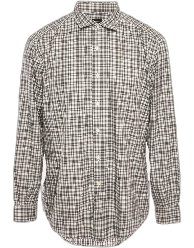 Checkered Cotton Traveller Fit Shirt