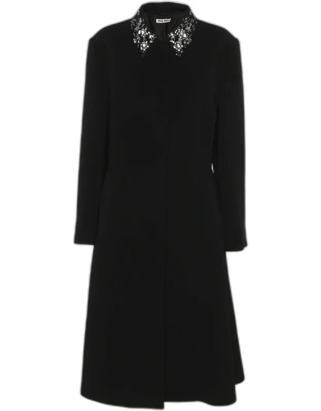Crepe Crystal Embellished Coat