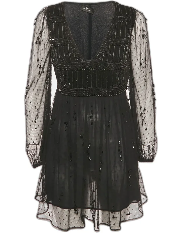 Tulle Embellished Mini Dress