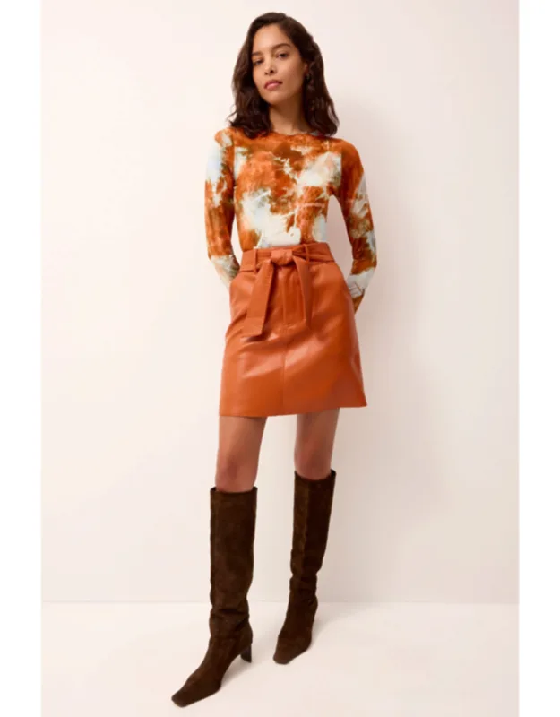 Vallie Skirt With Optional Tie Belt And Patch Pockets