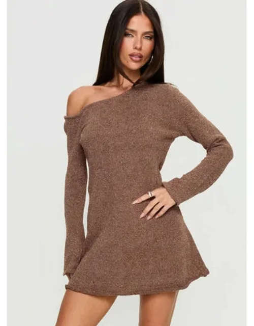Off Shoulder Knit Mini Dress