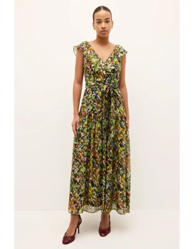 Francine Dress With Ruffle Detail And Optional Tie Sash