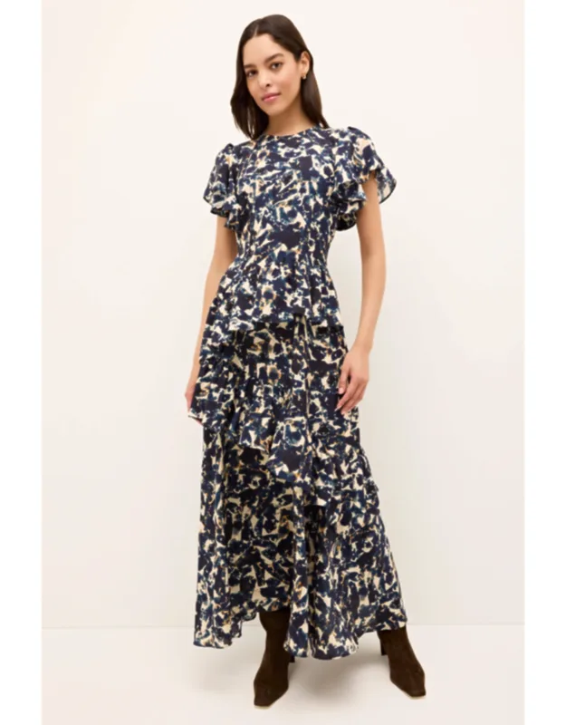 Quinby Dress - Tiered Flounce Skirt, Flounce Sleeves