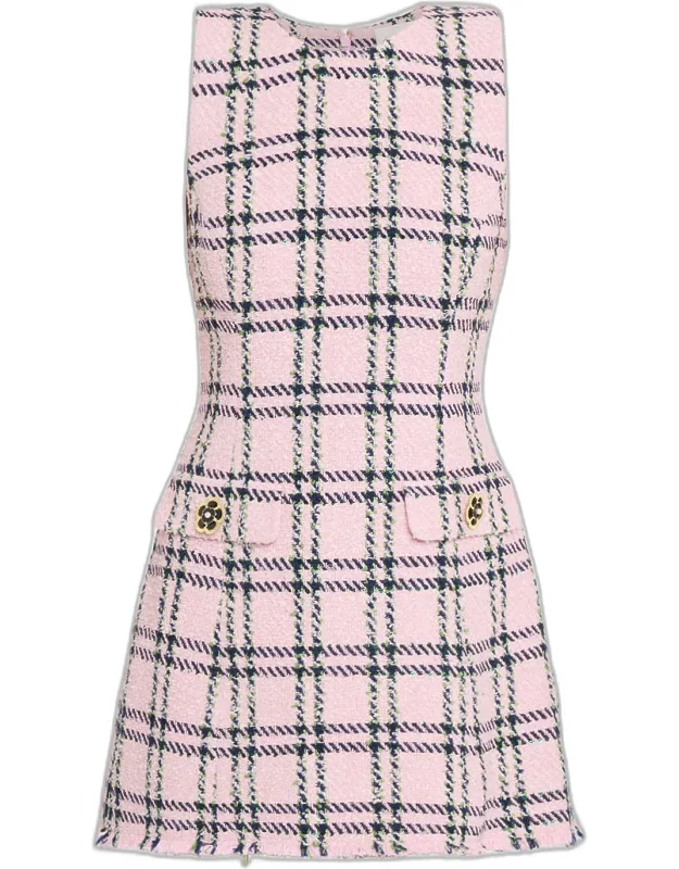 Plaid Tweed Mini Dress