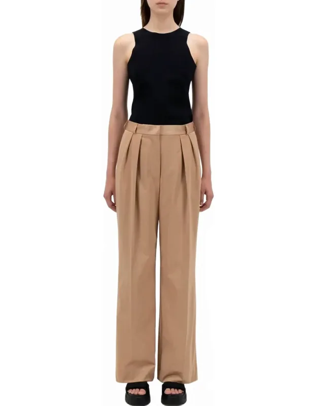 Pleated Wide Leg Trousers