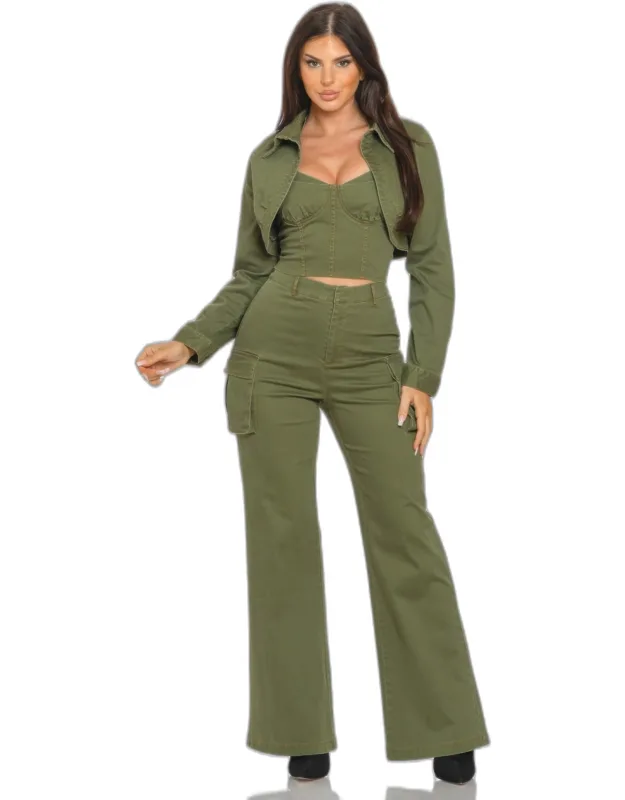 Crop Jacket Set