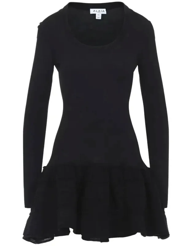 Dress With Ruffle And Voluminous Skirt