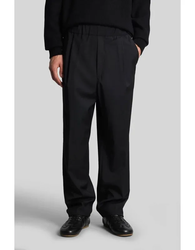 Pants With Waist Elastic Band And 100% Wool